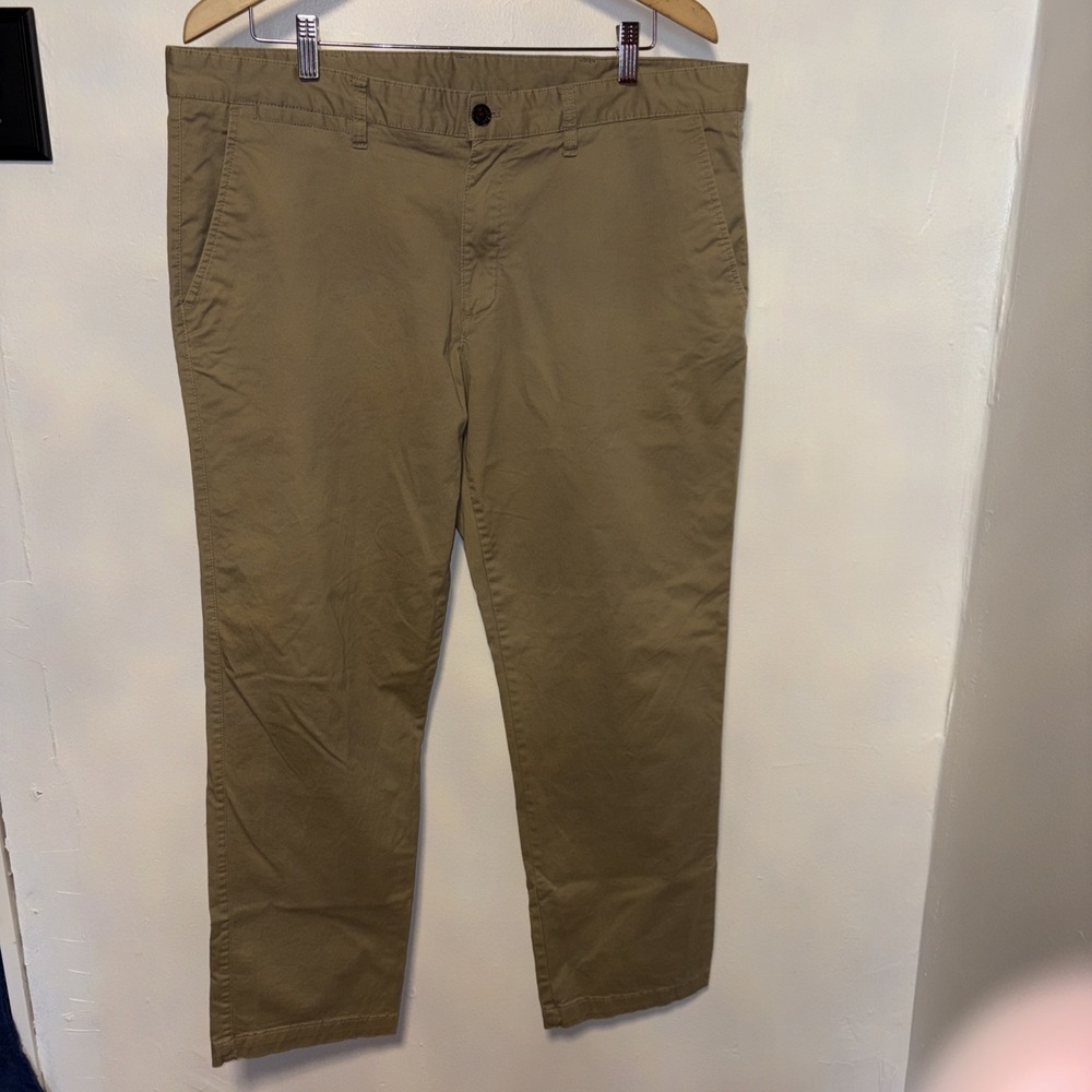 ENGLISH LAUNDRY BEIGE Flat Front Chino Straight Grant Pants 38 W x 30 L Mens